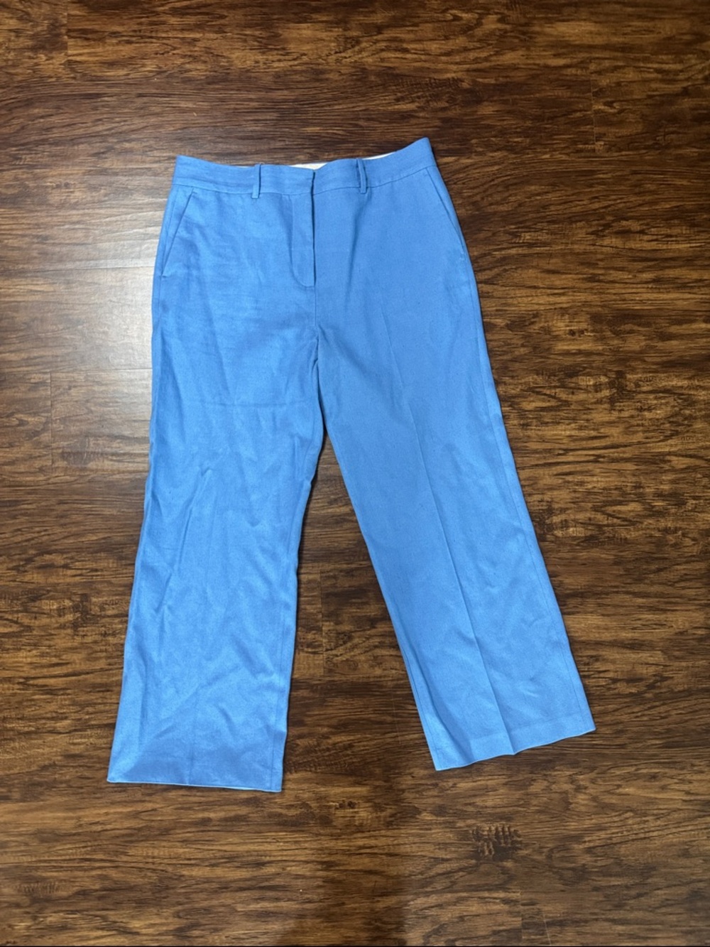 Zara Light Blue Wide-Leg Tailored Trousers XL